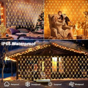 Luminițe decorative tip plasă, Alb Cald, 200 LED, 3 x 1.8m, interconectabile