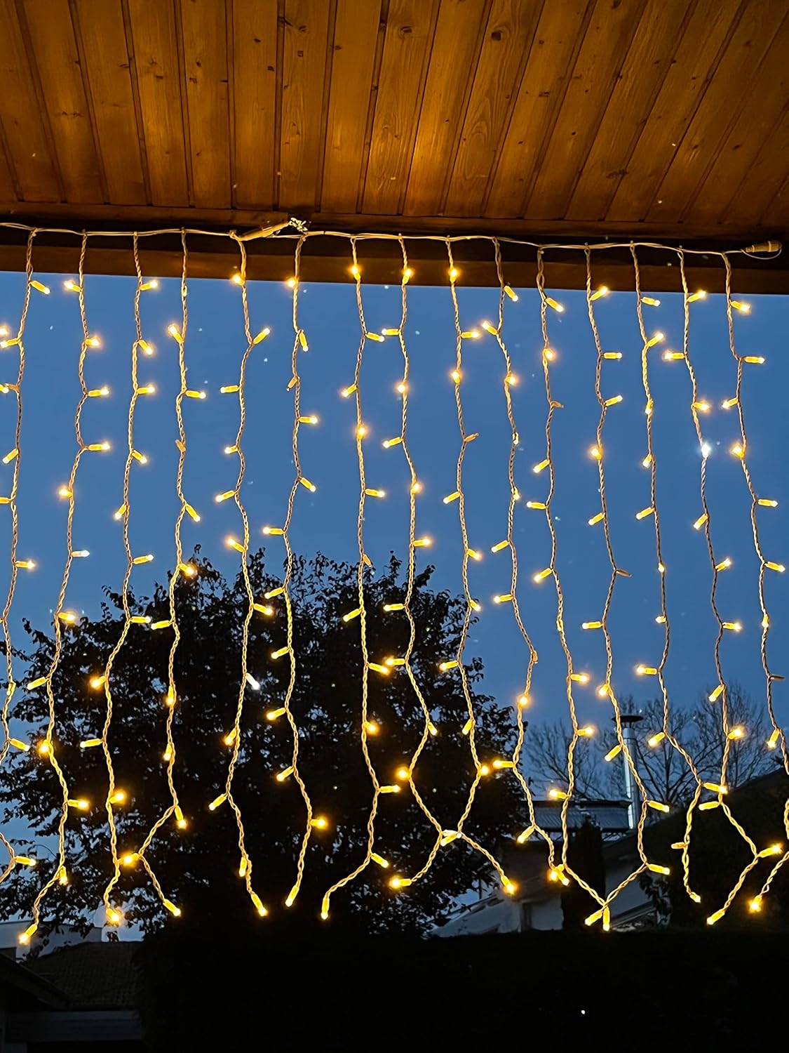 Perdea de luminițe alb cald, 180 LED, 4 x 0,6m, interconectabile, Pinpoxe