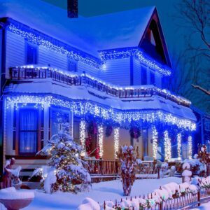 Perdea de luminițe 5m, Lumină albastră, interconectabile, Pinpoxe