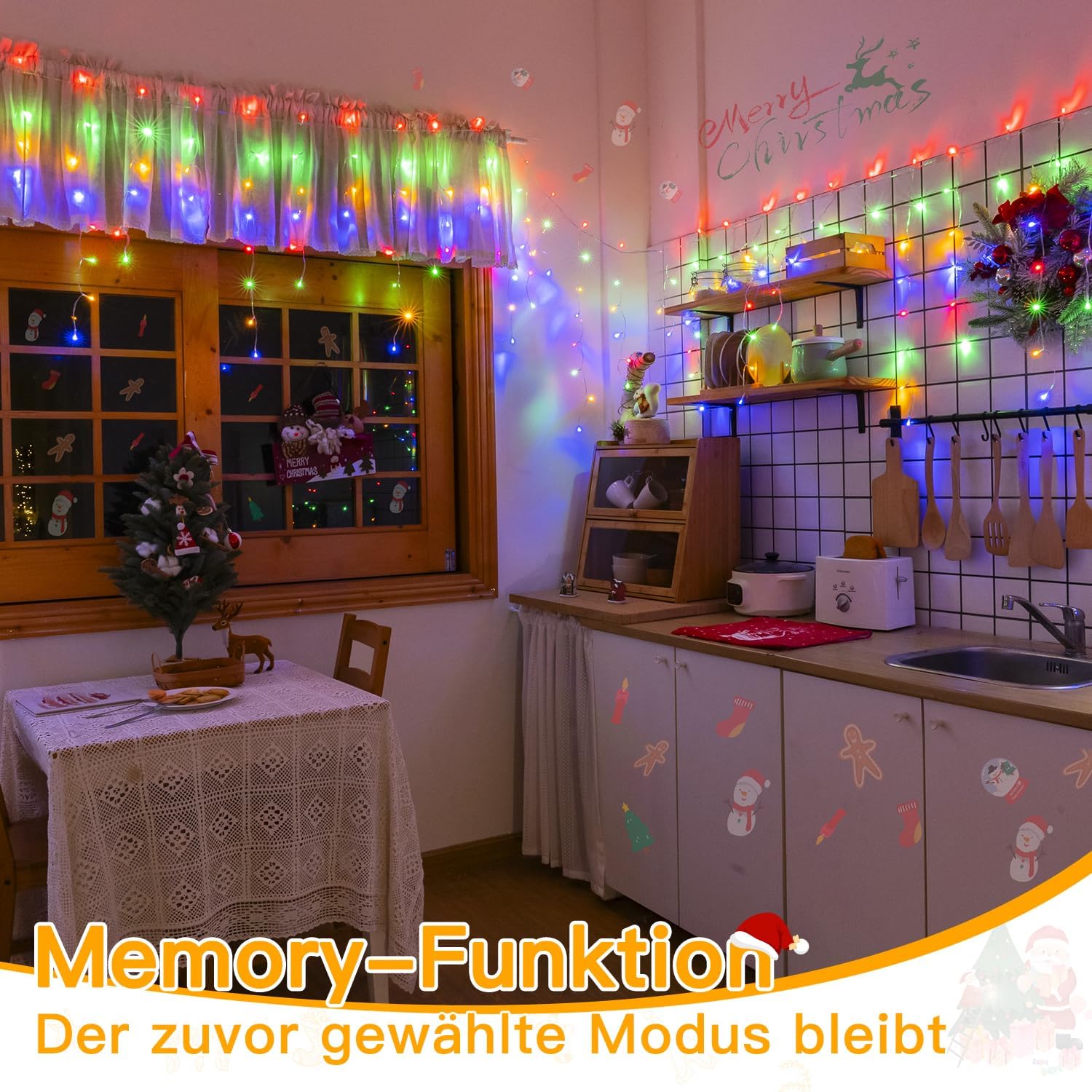 Perdea de luminițe Ollny 486 LED | 12m | Lumină multicolor, interconectabile - imagine 2