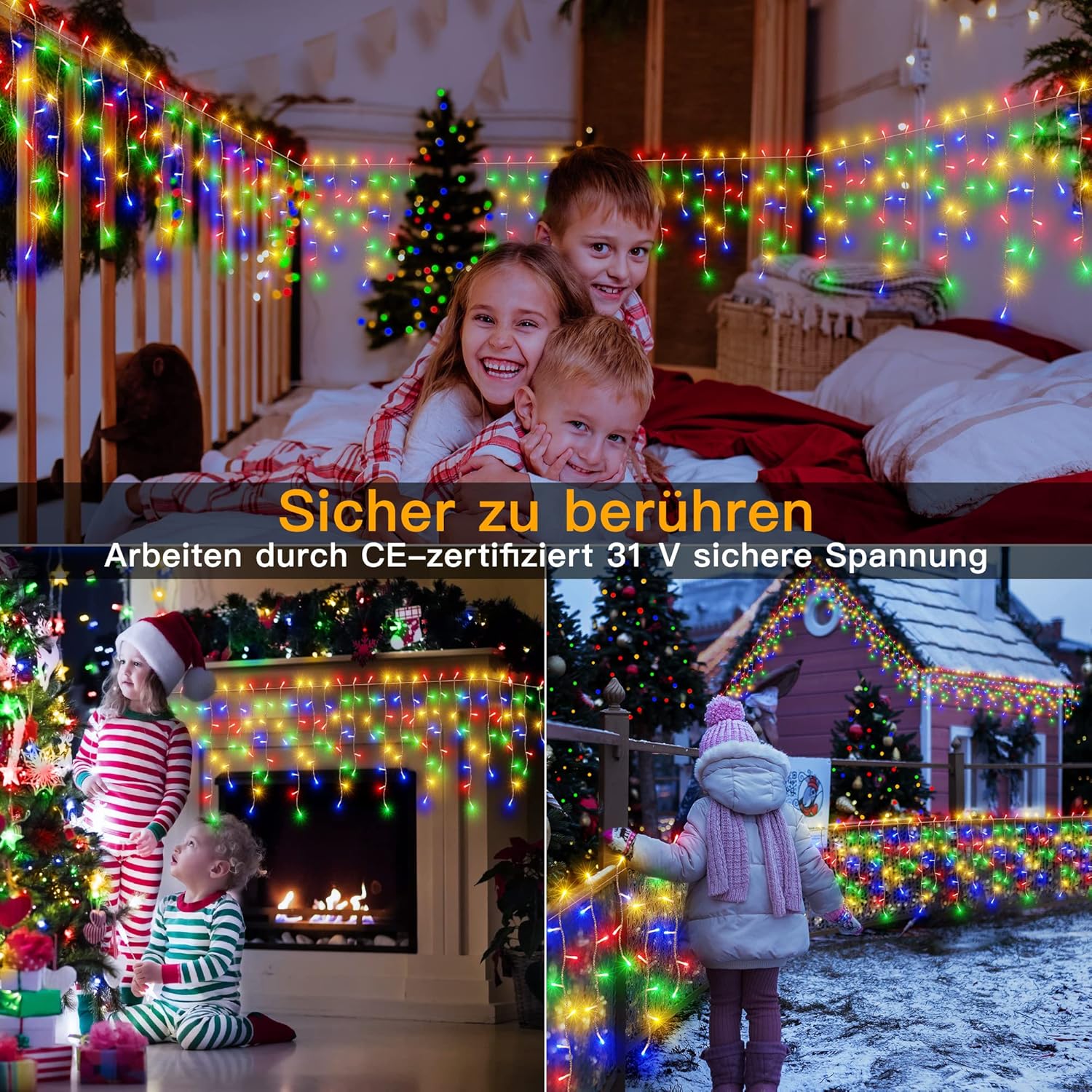 Perdea de luminițe Ollny 486 LED | 12m | Lumină multicolor, interconectabile - imagine 3