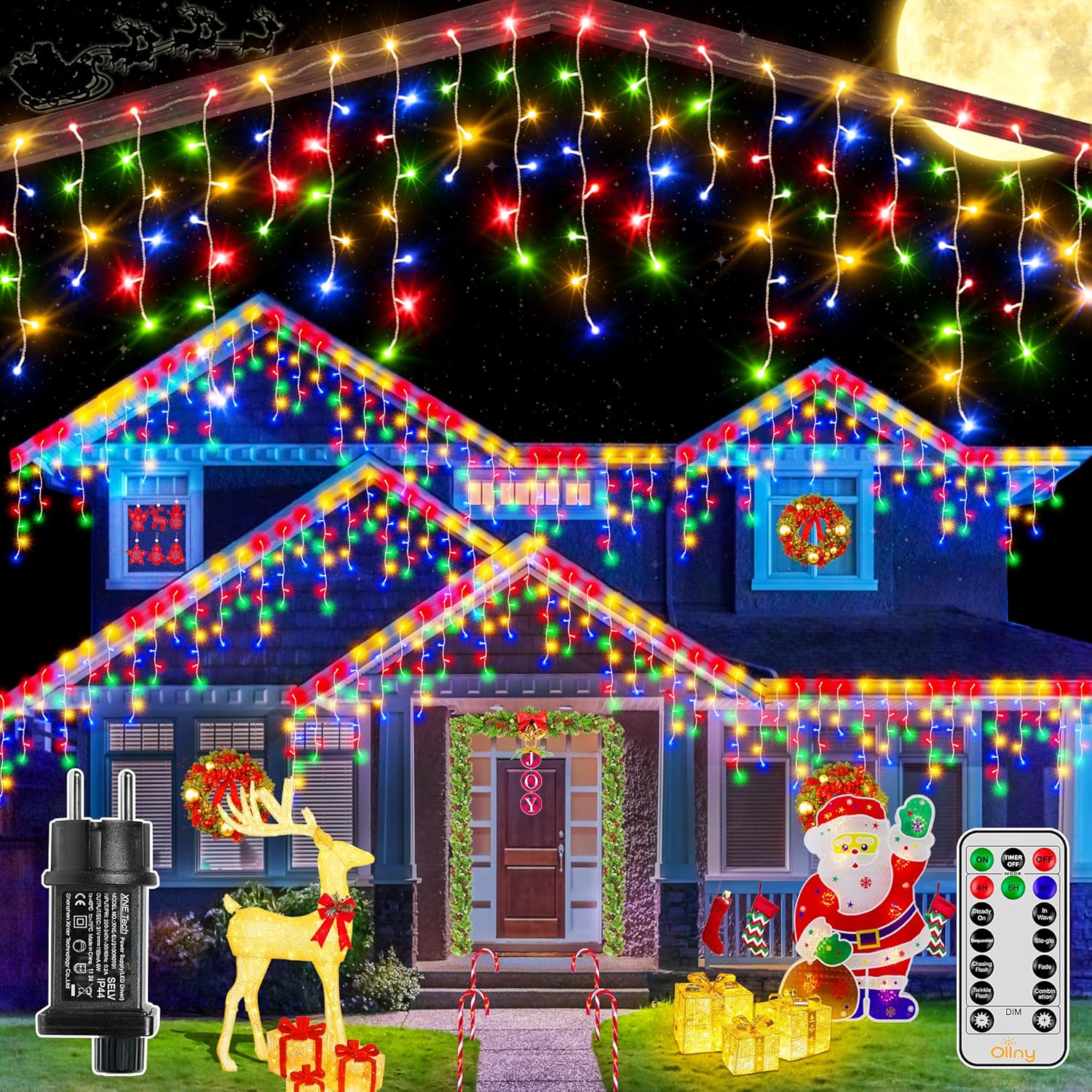 Perdea de luminițe Ollny 486 LED | 12m | Lumină multicolor, interconectabile