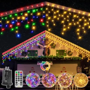 Perdea de luminițe Ollny 306 LED | 7,6m | Lumină caldă/multicolor, interconectabile