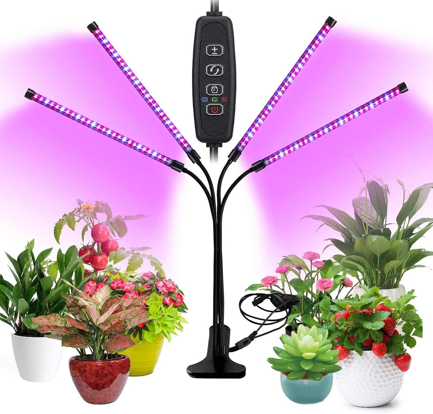 Lampă LED pentru creștere plante cu prindere clema și temporizator, Lebandwit