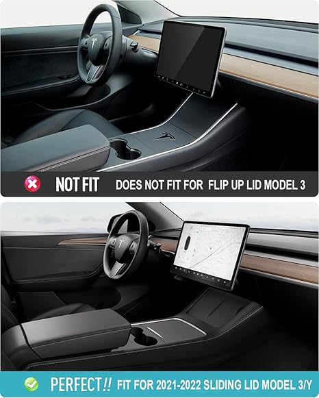 Tavita Organizatoare pentru Consola Centrala de Tesla Model Y, negru - imagine 6