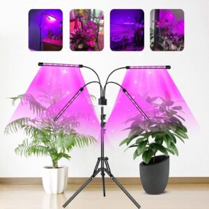 Lampă LED pentru creștere plante cu suport trepied și temporizator, Lebandwit