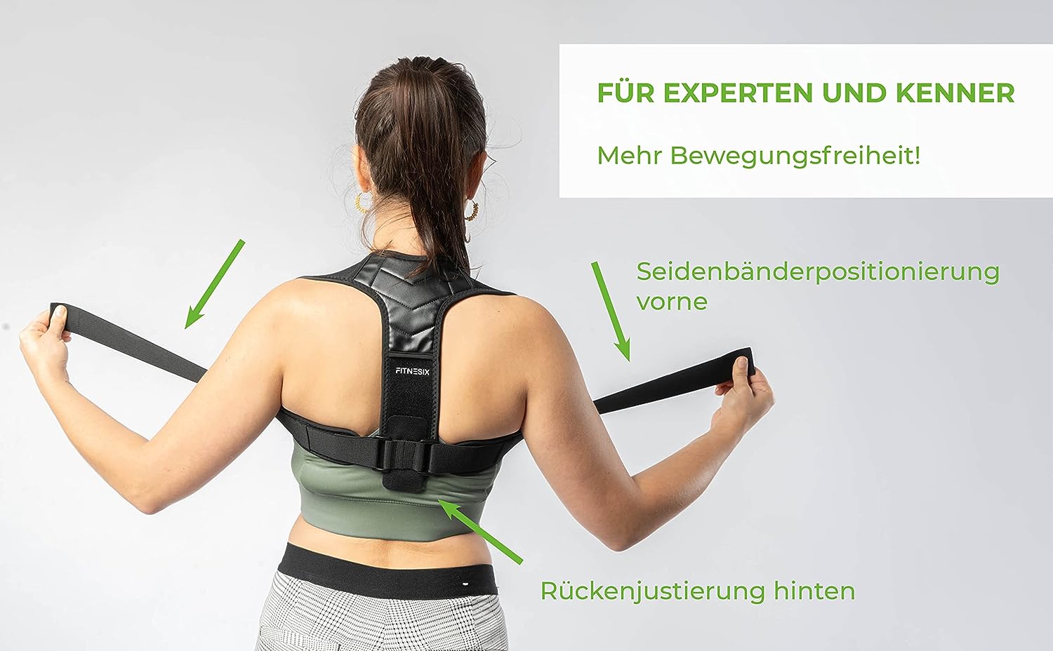 Corector de postura pentru spate cu benzi elastice corpodinamice, Fitnesix Flex-Back - imagine 2