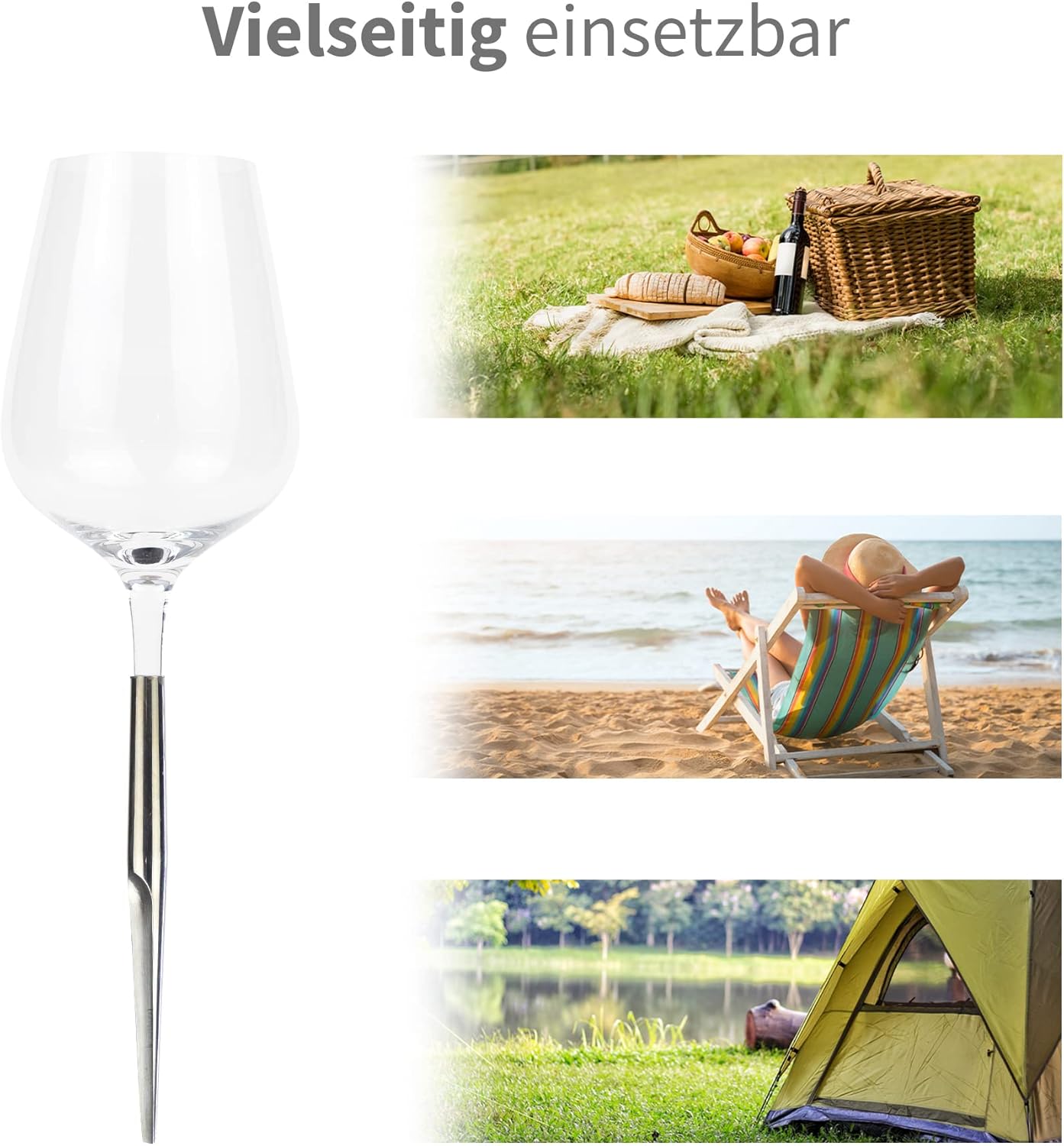 Pahar de vin pentru picnic sau plaja Donatello, Set 2 - imagine 2