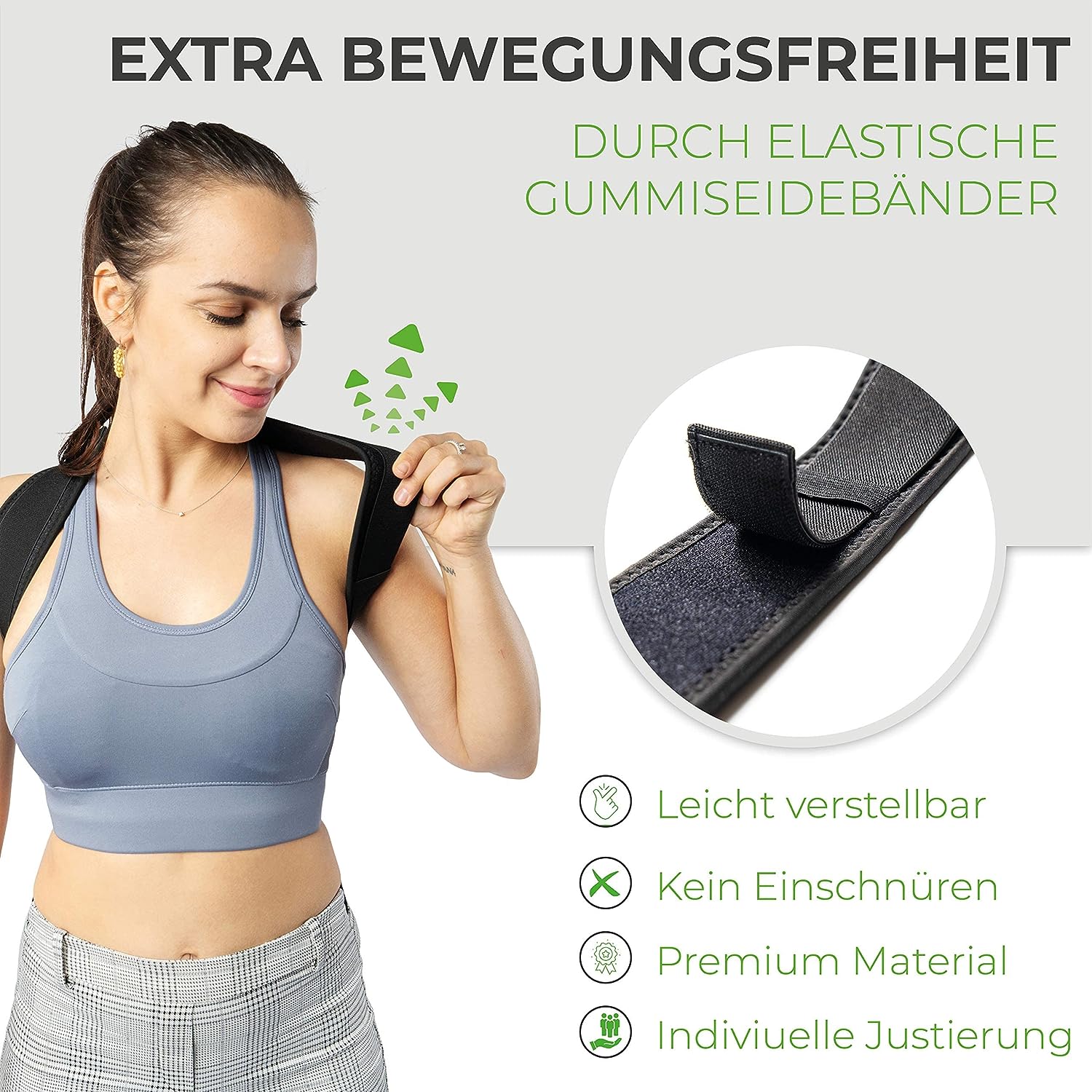 Corector de postura pentru spate cu benzi elastice corpodinamice, Fitnesix Flex-Back - imagine 4