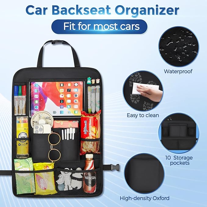 Organizator Auto pentru spatele scaunului, Set 2, negru - imagine 8