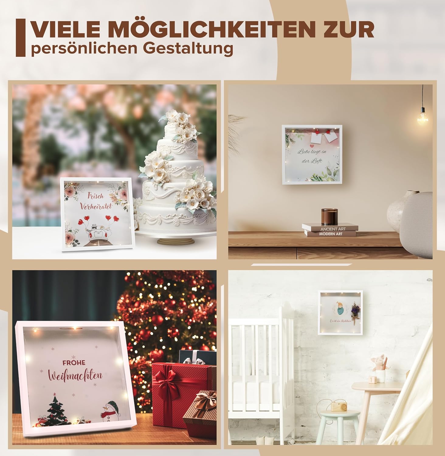 Ramă 3D Iluminată, personalizabilă pentru cadouri, decorațiuni și proiecte DIY, Frameloom
