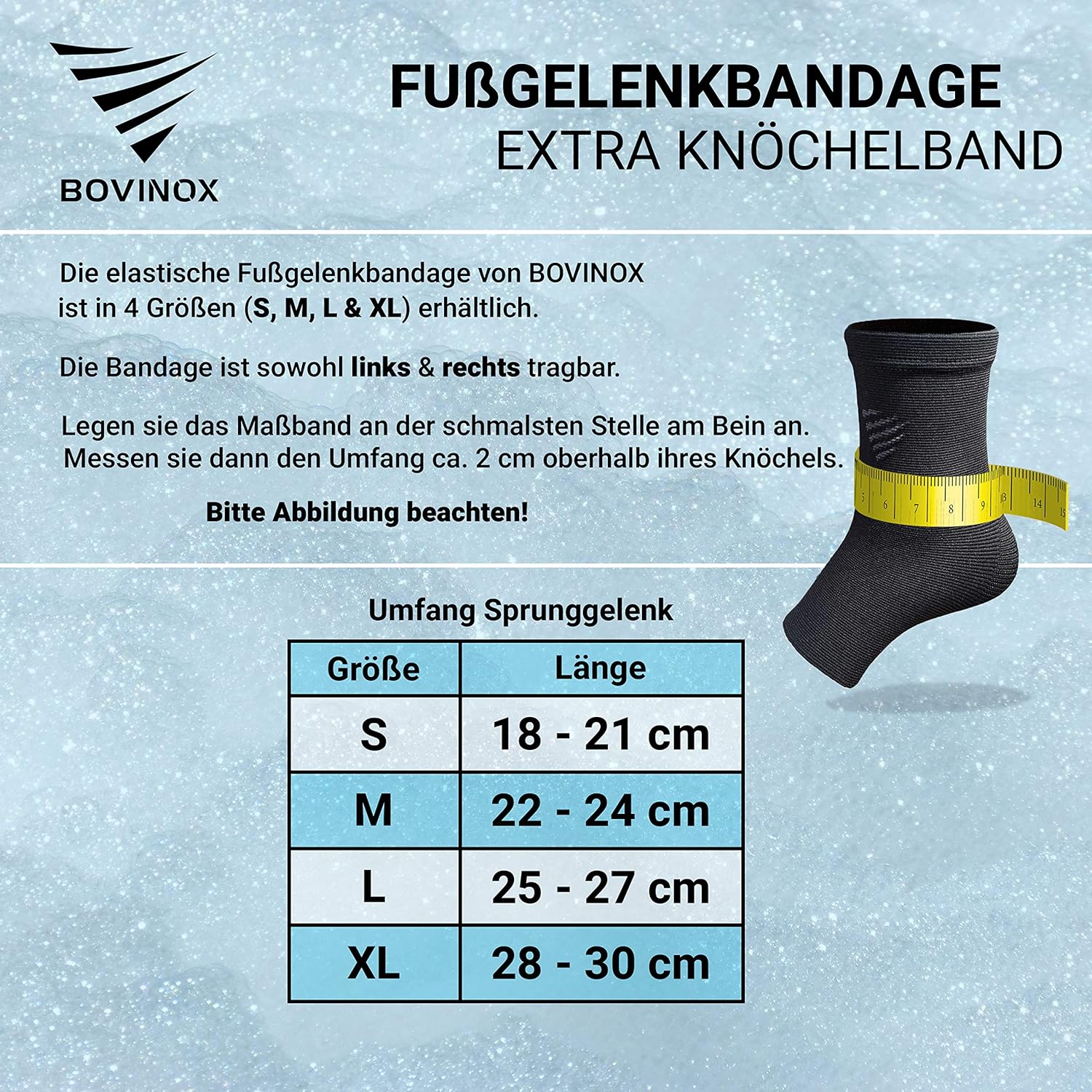 Bandaj pentru stabilizarea gleznei, cu bandă suplimentară și înfășurare pentru picior Bovinox - imagine 4