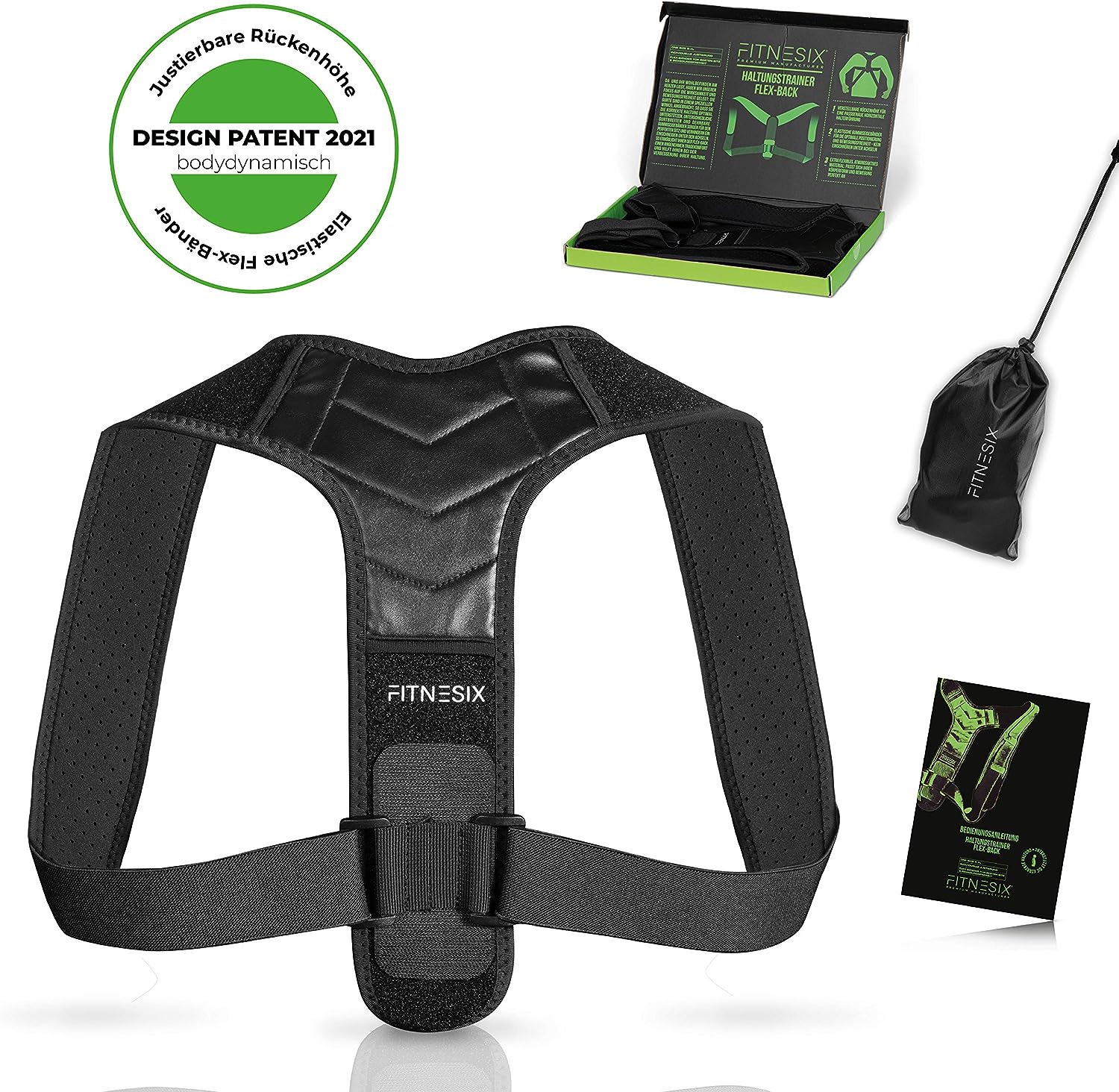 Corector de postura pentru spate cu benzi elastice corpodinamice, Fitnesix Flex-Back - imagine 6