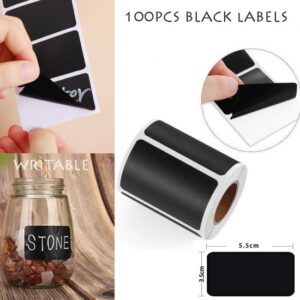 Etichete autocolante din vinil negre Ewtshop, set 100