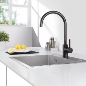 Robinet de bucatarie cu rotire 360 grade, negru, Cecipa
