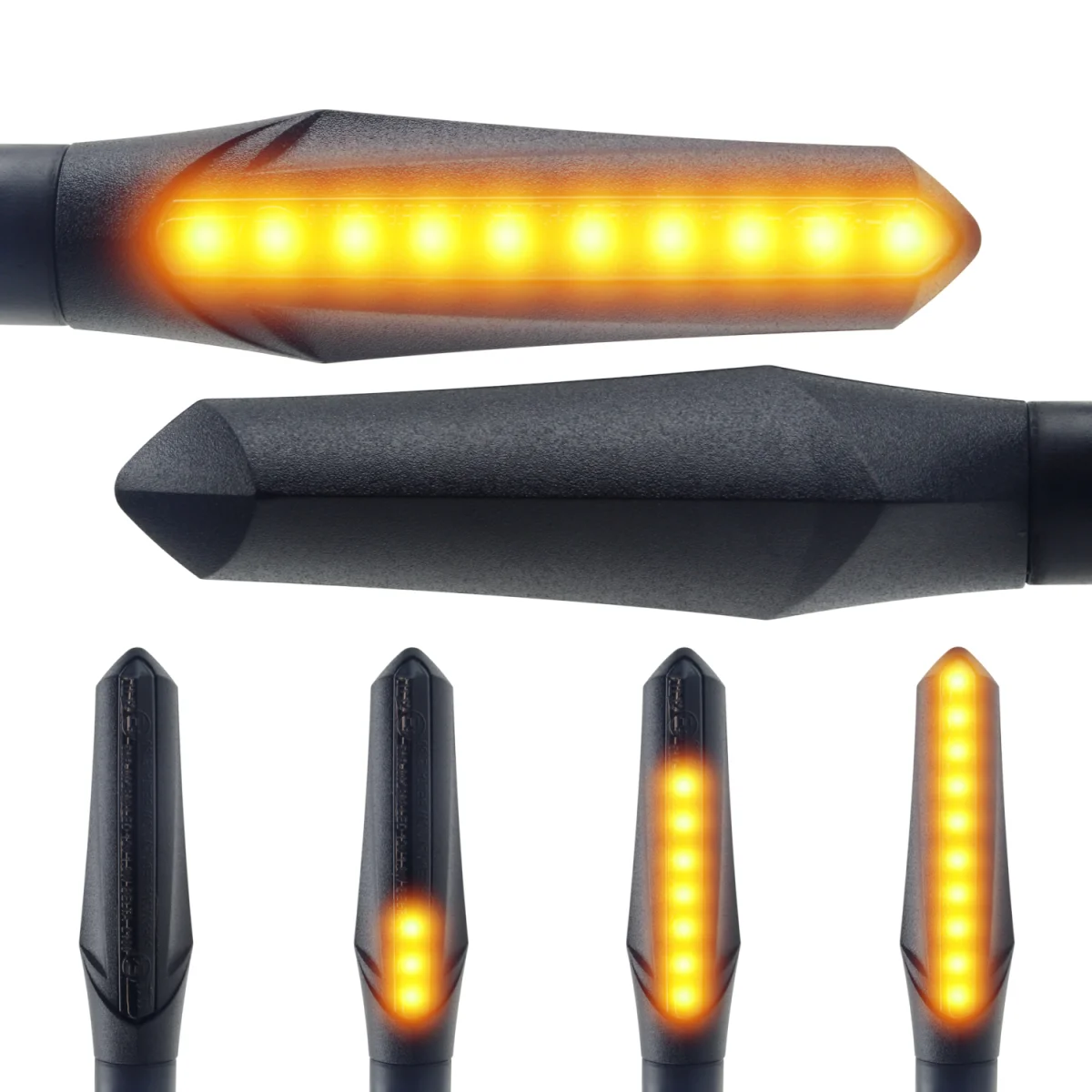 Set 4 Semnalizari LED pentru motocicleta Area 1 cu efect de lumină de mers, negru, filet M8