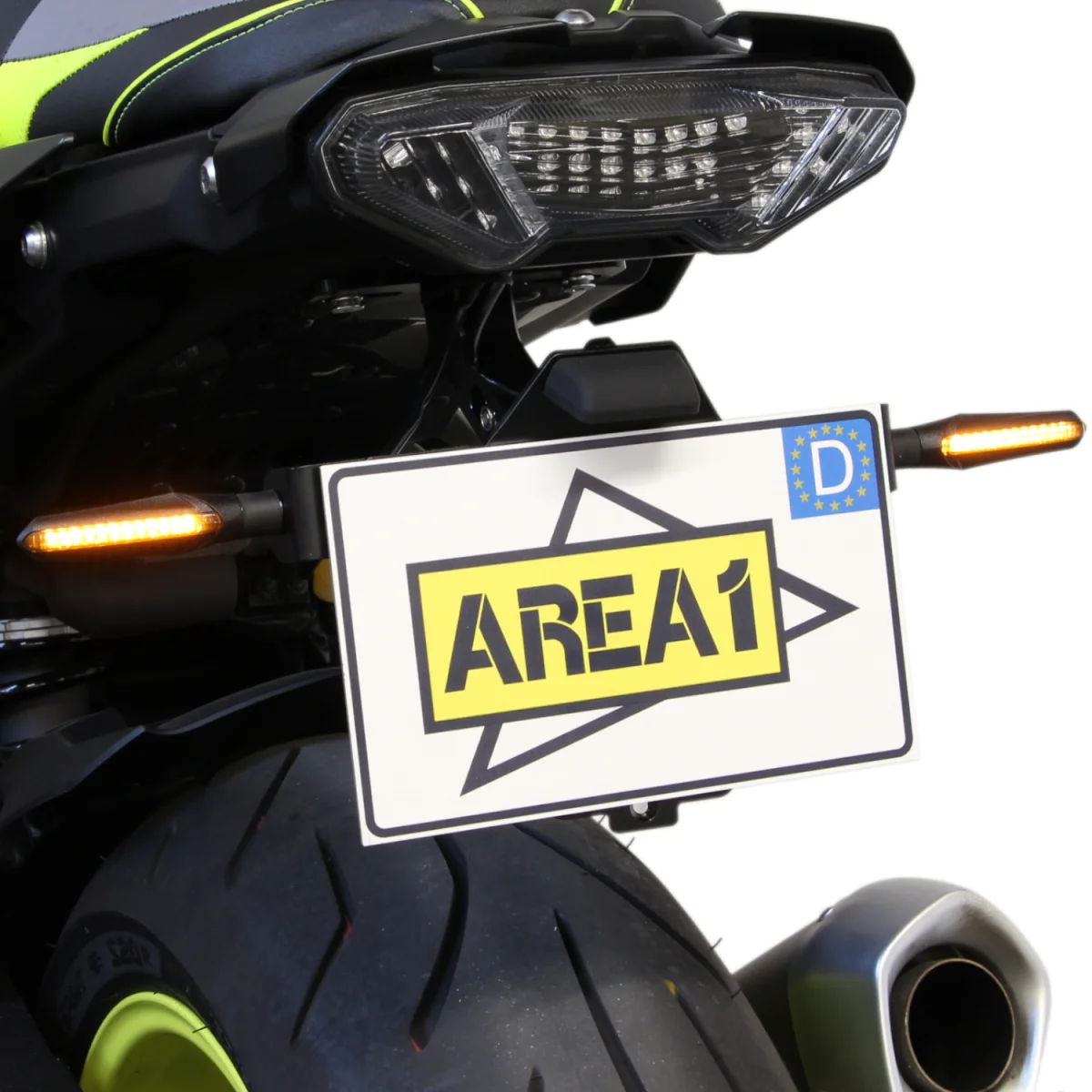 Set 4 Semnalizari LED pentru motocicleta Area 1 cu efect de lumină de mers, negru, filet M8 - imagine 4
