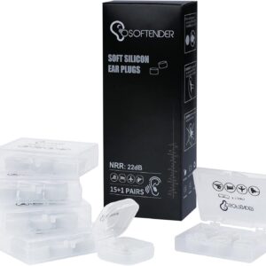Dopuri de urechi din silicon moale reutilizabile, 22dB NNR, 16 perechi