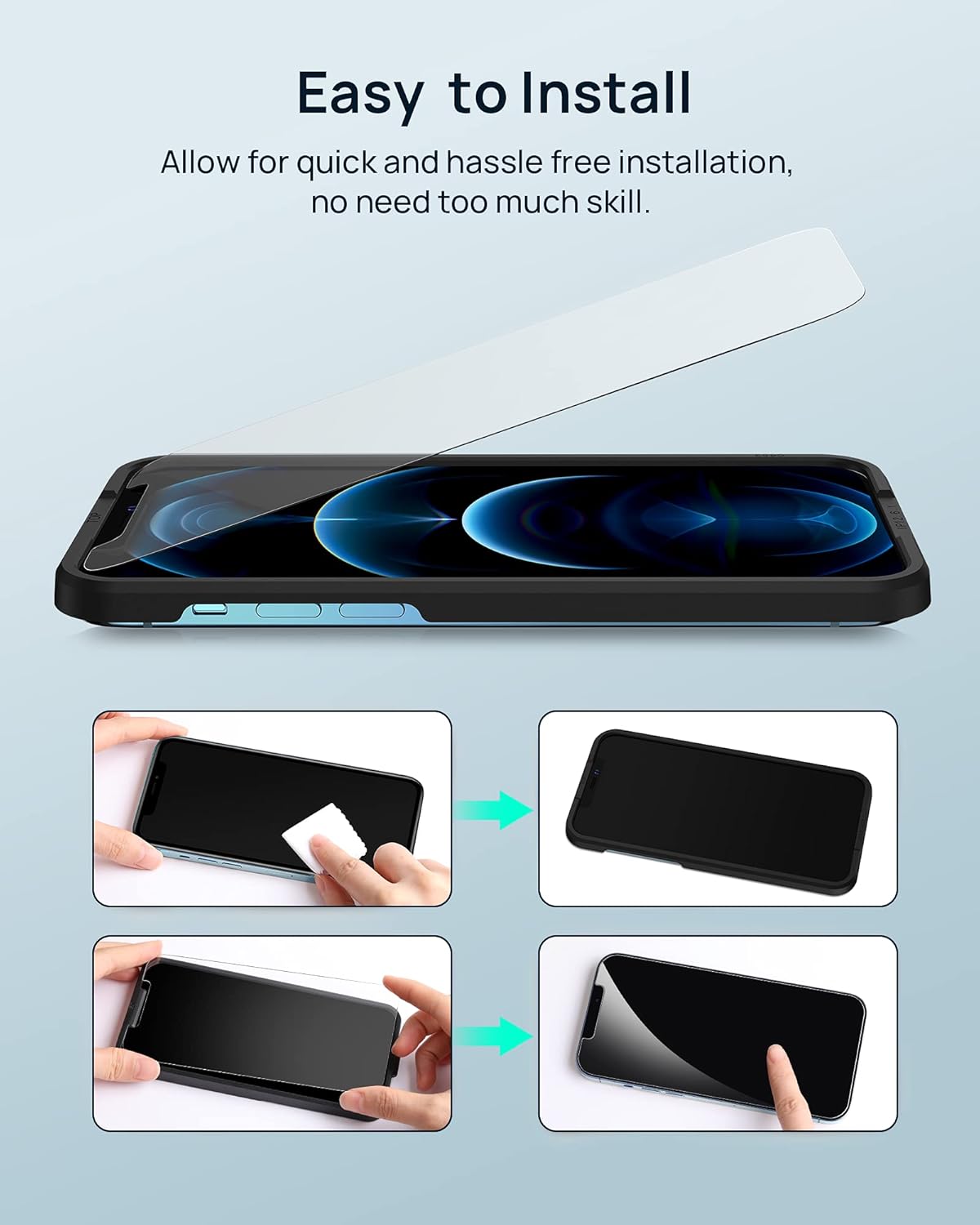 Set 3 Folli protecție din sticlă pentru Iphone 12 Pro Max, Yiweven - imagine 4
