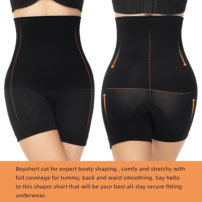 Lenjerie modelatoare cu talie înaltă și control abdominal Attlady, negru - imagine 4