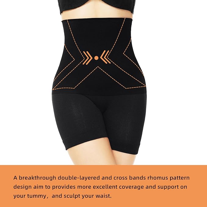 Lenjerie modelatoare cu talie înaltă și control abdominal Attlady, negru - imagine 3