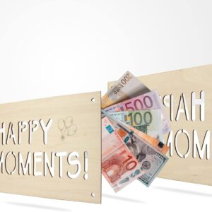 Card pentru banii de cadou, din lemn
