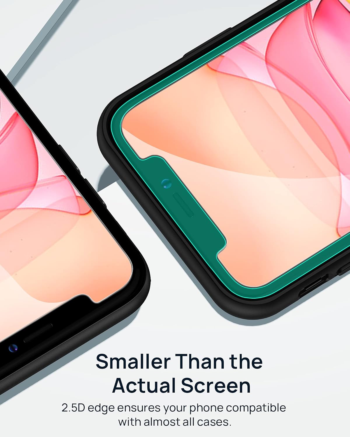 Protecție de ecran iPhone 11/XR, set 3, HD temperată 9H, anti-bule Yiweven - imagine 2