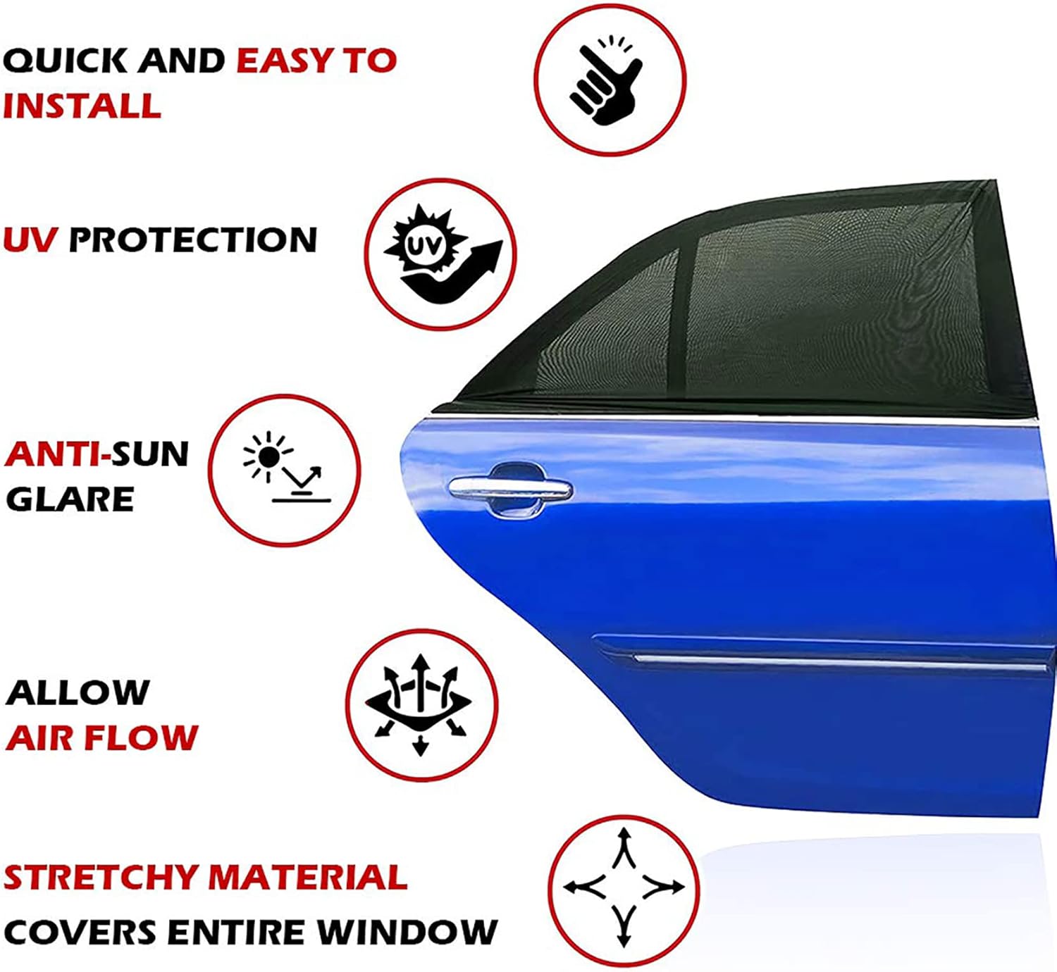 Protectie solara auto elastica pentru geamuri Ayaco, set 2 - imagine 5