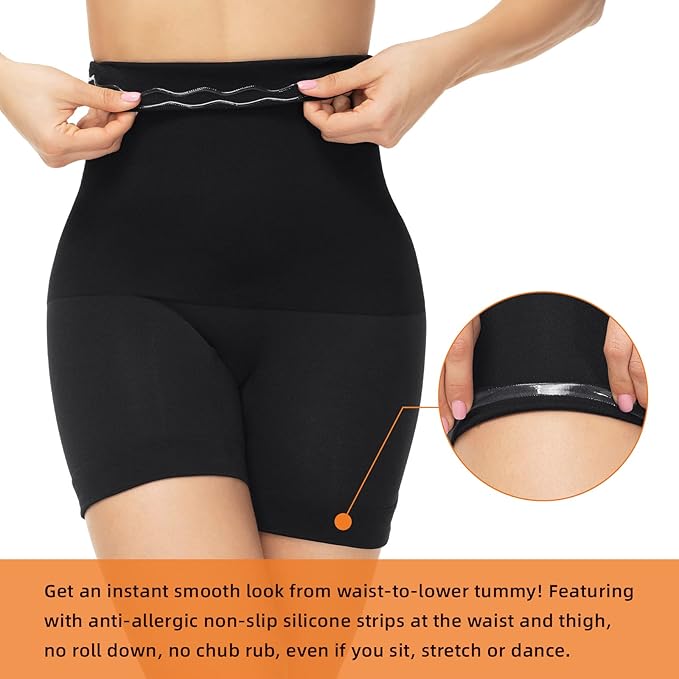 Lenjerie modelatoare cu talie înaltă și control abdominal Attlady, negru - imagine 2