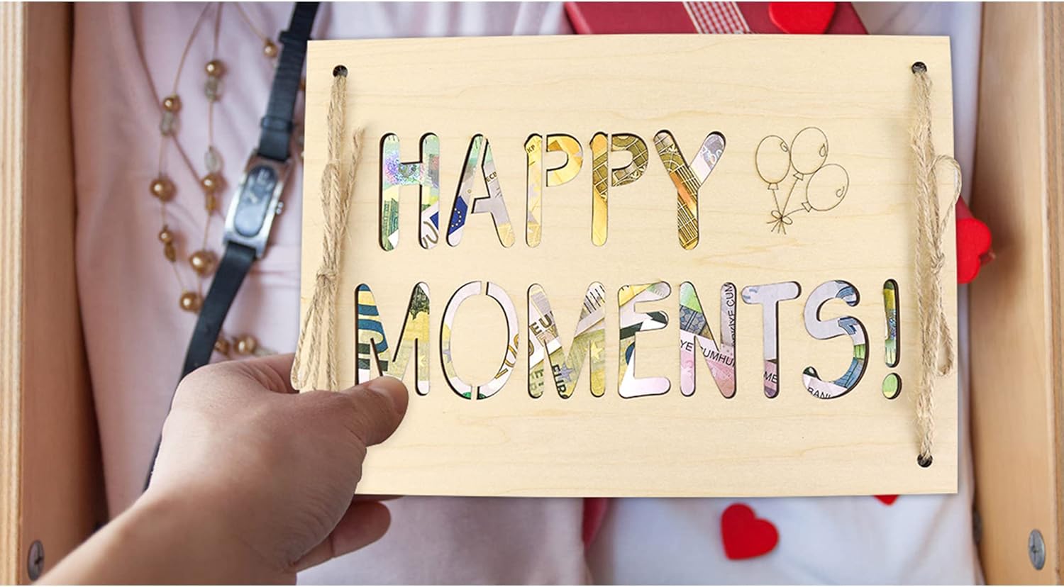 Card pentru banii de cadou, din lemn - imagine 6