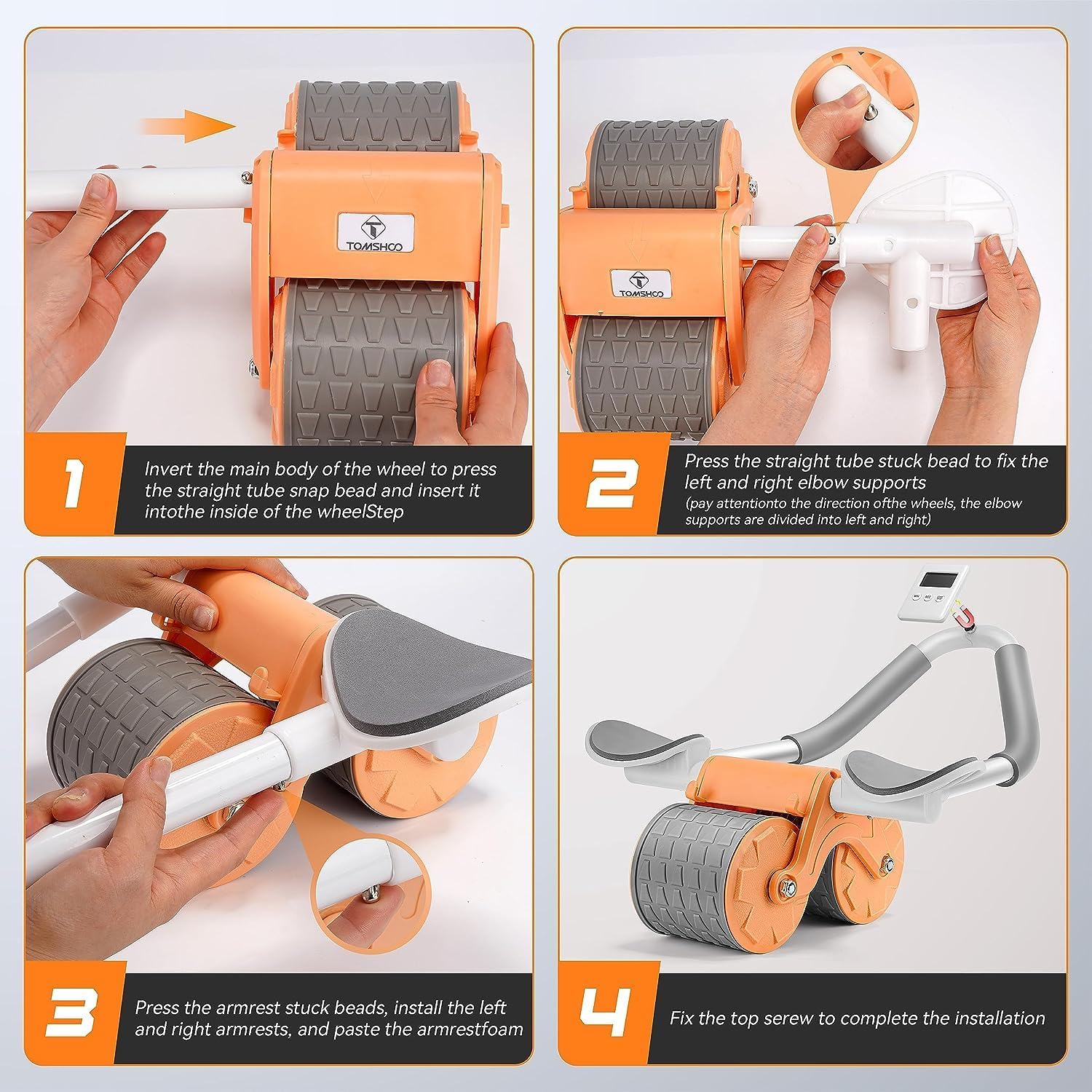 Roată de exerciții pentru abdomen cu revenire automată - imagine 7