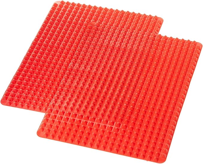 Covoraș de gătit piramidal din silicon, set 2 amazon basics, roșu - imagine 2