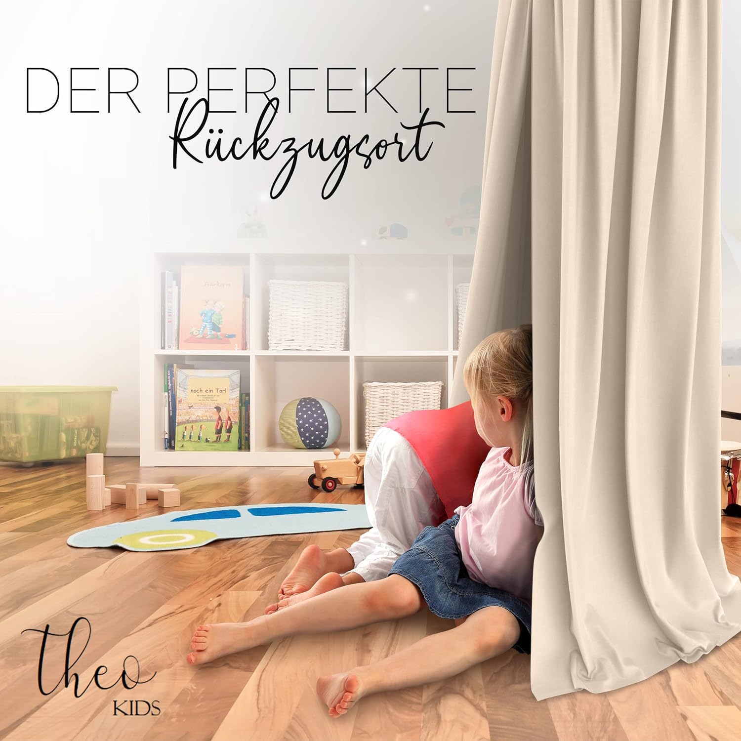Baldachin pentru pătuț din bumbac, albastru, theo kids - imagine 4