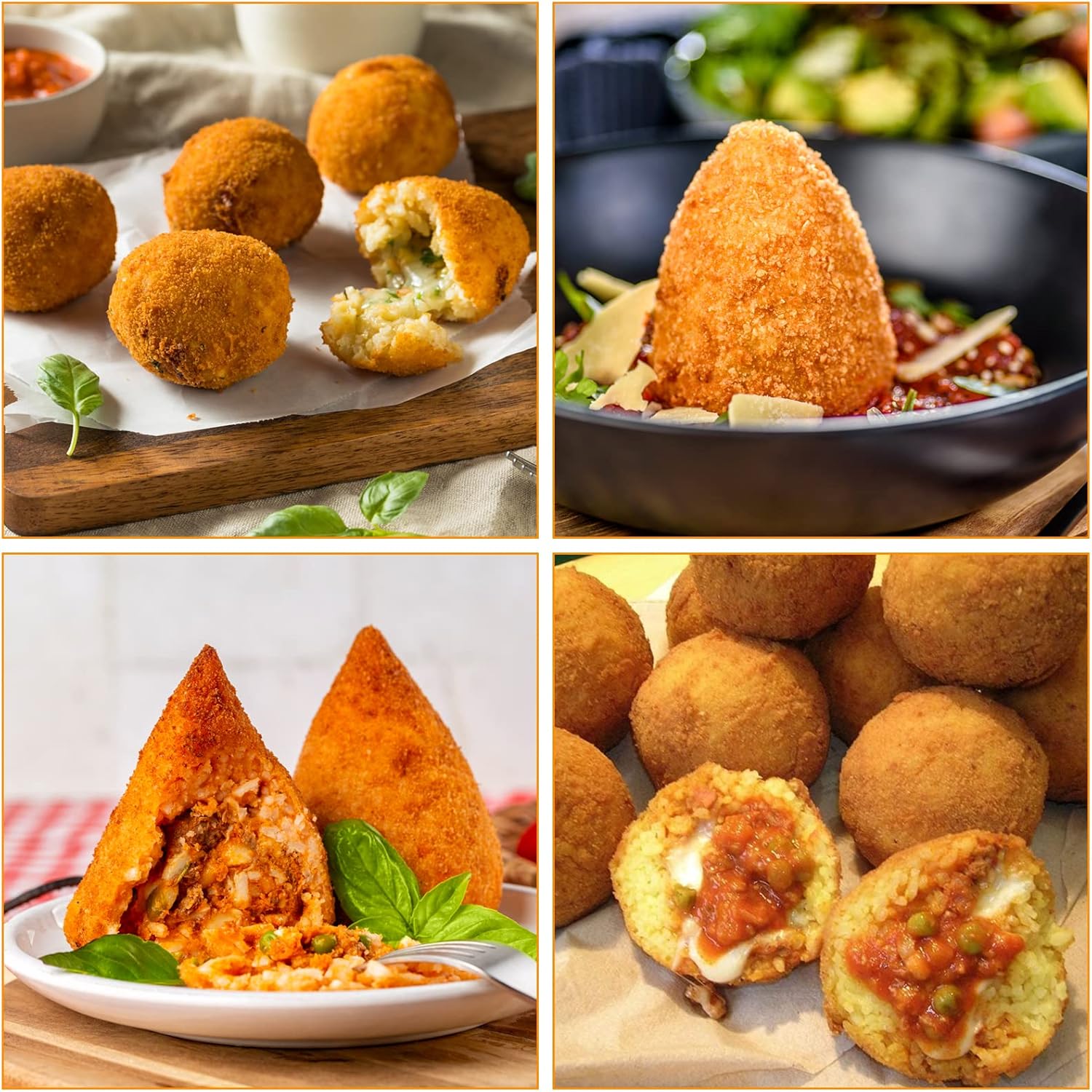 Forme pentru arancini și bile de orez, set de 2, con și rotund - imagine 5