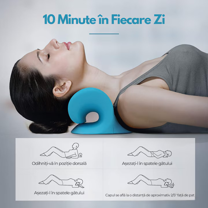Perna cervicala pentru relaxare gat si umeri, albastra - imagine 3