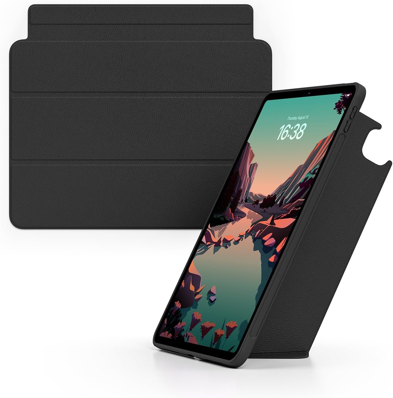 Husă iPad Pro 12.9" Eisscce detașabilă, stand incorporat, negru - imagine 2