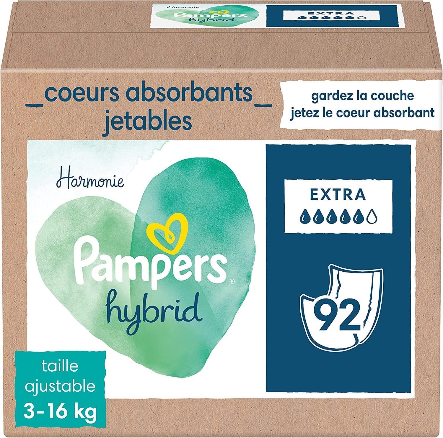 Pampers Hybrid Harmonie – Inserții absorbante pentru scutece reutilizabile, set 92